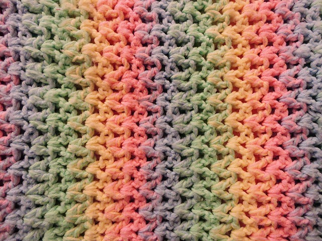 Cobertor crochê ombré colorido